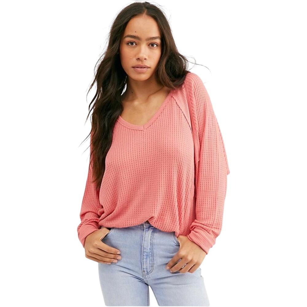 We The Free Free People Santa Clara Thermal Top Pink Small